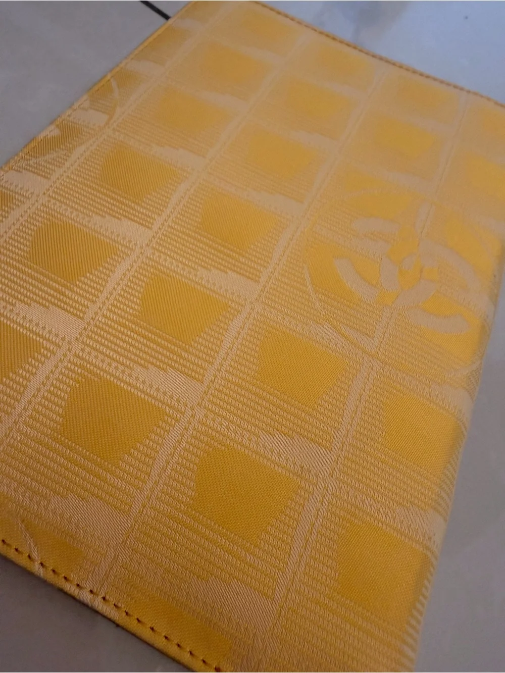 CHANEL Vintage Travel Line Yellow Nylon - 6 Ring Planner Agenda Cover